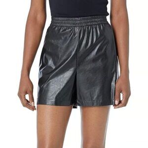Theory women’s pull on faux leather shorts